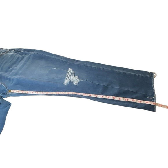 Old Navy The Power Jeans Straight Ankle Size 16 Womens Blue Denim Destroyed Fray - Picture 9 of 10